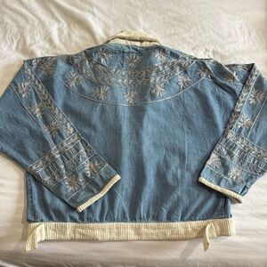 Young Threads Boho Embroidered Denim Jacket